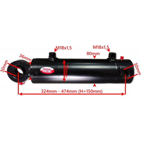 SIŁOWNIK HYDRAULICZNY CYLINDER DO TUZa 70x35 SKOK 150